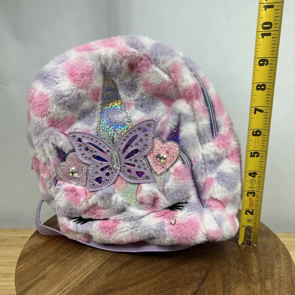 Miss‎ Gwen's OMG Accessories Unicorn Mini Backpack Faux Fur Butterfly NWT